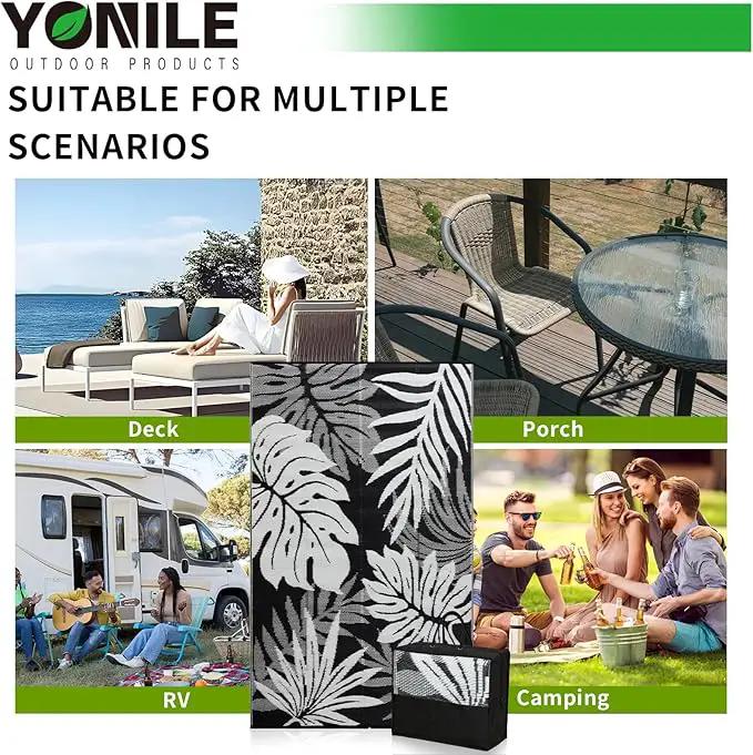 Outdoor Rug 8x10 ft Waterproof, Reversible Outdoor Plastic Straw Rug for Patios Clearance, Outdoor Area Rug Carpet RV Mat for Camping Backyard Deck Porch by GreenHaven Gardens