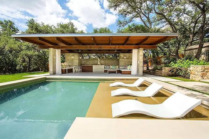 Ledge Lounger - Signature Chaise - Inside Pool & Sun Shelf Lounge Chair - Designed for Shallow Shelves Up to 9” - Compatible with All Pool Types - Poolside & Sun Deck Tanning - Set of 2 - White by GreenHaven Gardens