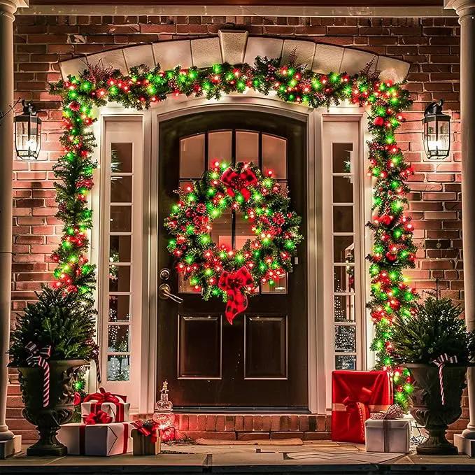 JMEXSUSS 200 LED Red and Green Christmas Lights Outdoor, 66ft String Lights Indoor Clear Wire Plug in for Bedroom Party Christmas Tree Decorations by GreenHaven Gardens