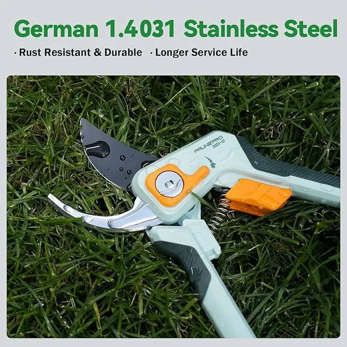 PrunePro 8" Professional Pruning Shears for Gardening Bypass Hand Pruner Stainless Steel Sharp Garden Scissors Plant Flower Rose Garden Clipper - 2 Pack by GreenHaven Gardens