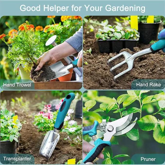 Kynup Garden Tools 7-Piece, Gardening Hand Tools, Gardening Tools Set Cultivators with Rust-Proof,Stainless Steel, Aluminum Alloy Material, Gardening Supplies Set Ideal Gift by GreenHaven Gardens