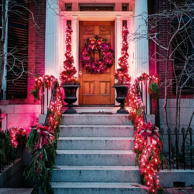 JMEXSUSS 33ft 100 LED Red Halloween Lights, 8 Modes Room String Light Indoor Plug-in, Clear Wire Red Christmas Lights Outdoor Waterproof for Halloween Bedroom, Party by GreenHaven Gardens