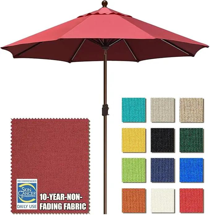 EliteShade USA 10-Year-Non-Fading 9Ft Market Umbrella Patio Umbrella Outdoor Table Umbrella with Ventilation, Burgundy by GreenHaven Gardens