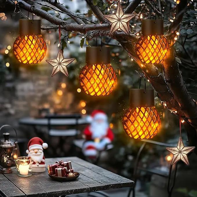 GIGALUMI 8 Pack Solar Lanterns for Outside,Solar Hanging Lights Outdoor Waterproof with Flickering Flame,Solar Powered Outdoor Lights Garden Decor for Yard,Patio,Tree,Camping,Festival Decoration by GreenHaven Gardens