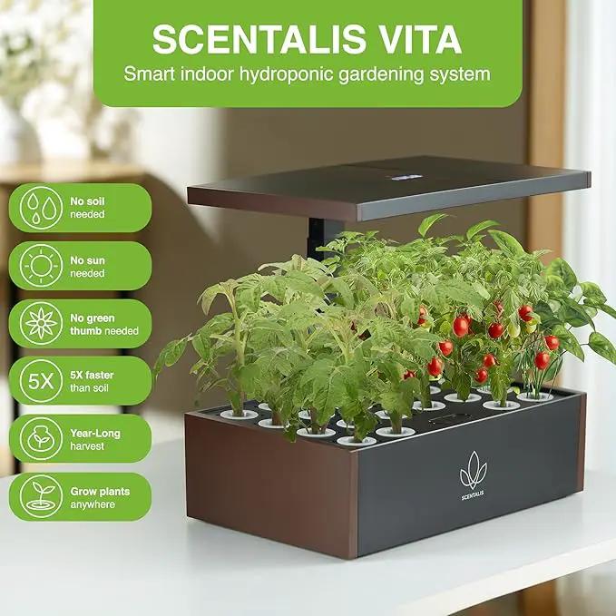Vita Indoor Hydroponics Growing System Kit, 12/16/20 Pods, 10L Water Tank, Indoor Herb Garden with 5X Faster Growth, Indoor Gardening System with 25" Extendible Rod for Indoor Plants by GreenHaven Gardens