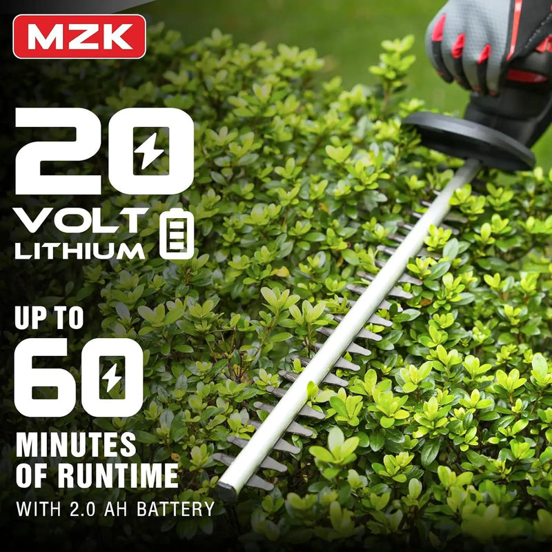 MZK 22'' Cordless Hedge Trimmer, 20V Bush Trimmer, Handheld Hedge Cutter, Grass Shrub Trimmer, Lightweight & Compact Trimmer(Battery & Charger Included) by GreenHaven Gardens