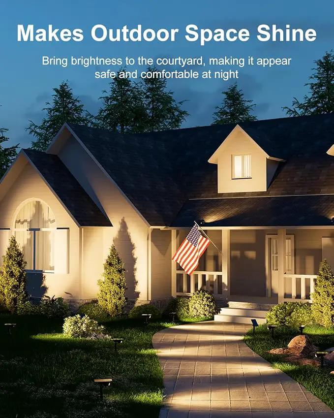 6 Pack Solar Power Spot Lights Outdoor Waterproof LED Dusk to Dawn Landscape Spotlight for Outside Yard, Tree, Flag, Yard, Garden, Statues, 3 Modes, 18 Hours Accent Ambient Lighting - Warm White by GreenHaven Gardens