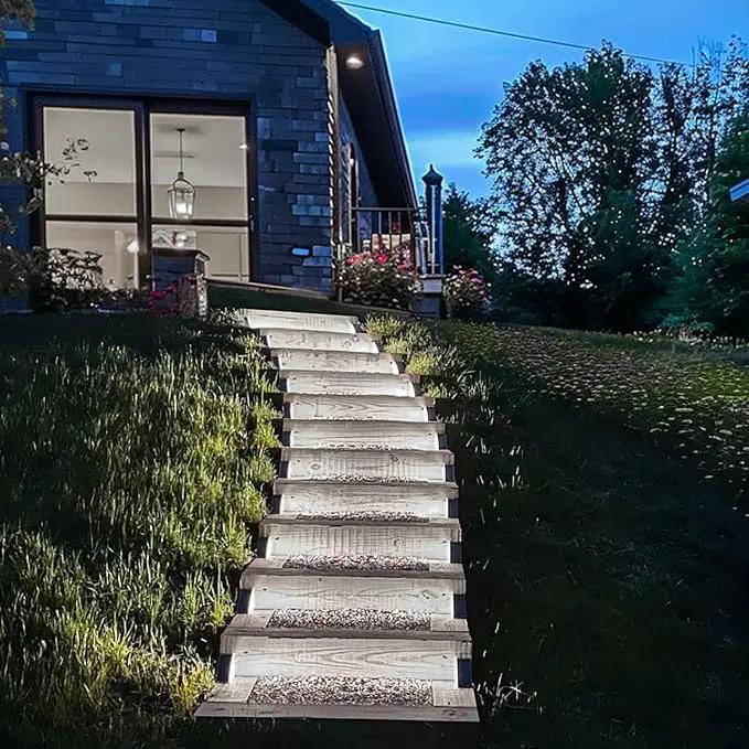 Solar Step Lights for Outside,8pack Solar Stair Lights Outdoor Waterproof IP67,Outdoor Deck Step Lights,Solar Outdoor Lights for Staircase,Patio,Front Step(Cool Brown) by GreenHaven Gardens
