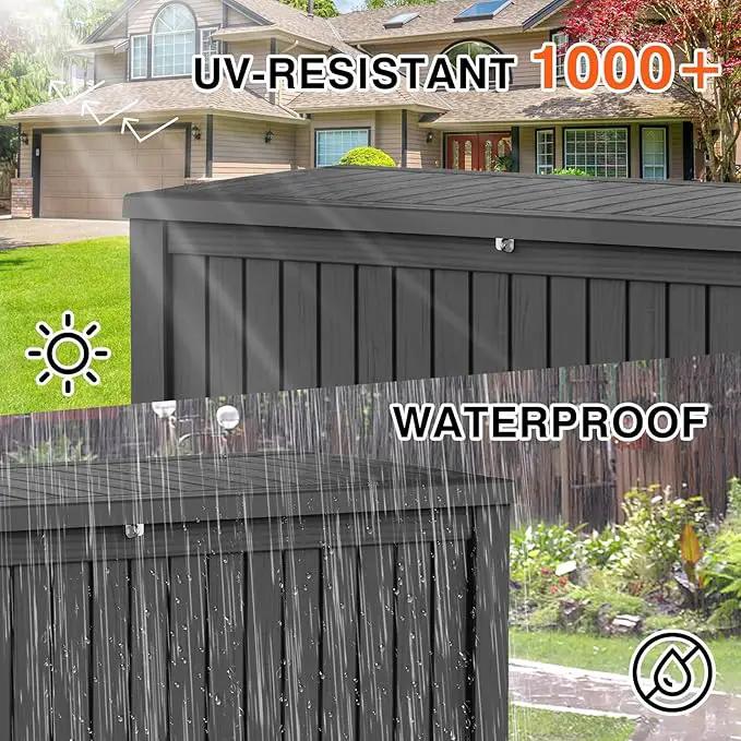 270 Gallon Outdoor Storage Box Waterproof Lockable Resin Deck Box Large, Patio Storage Bin for Pool Accessories Cushion Furniture, Garden Tools, UV-Resistant Outside Delivery Black by GreenHaven Gardens