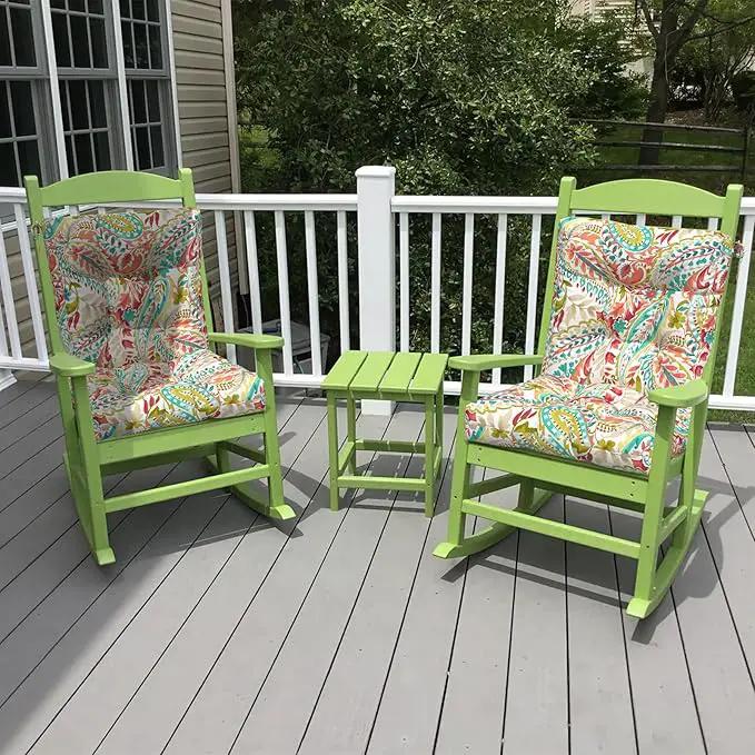 LVTXIII Outdoor Low Back Chair Cushions, Seasonal Replacement Adirondack Chair Cushion with Ties, Patio Waterproof Seat Cushions for Home Garden Use, 21 W x 21 D, Set of 2, Pretty Paisley by GreenHaven Gardens