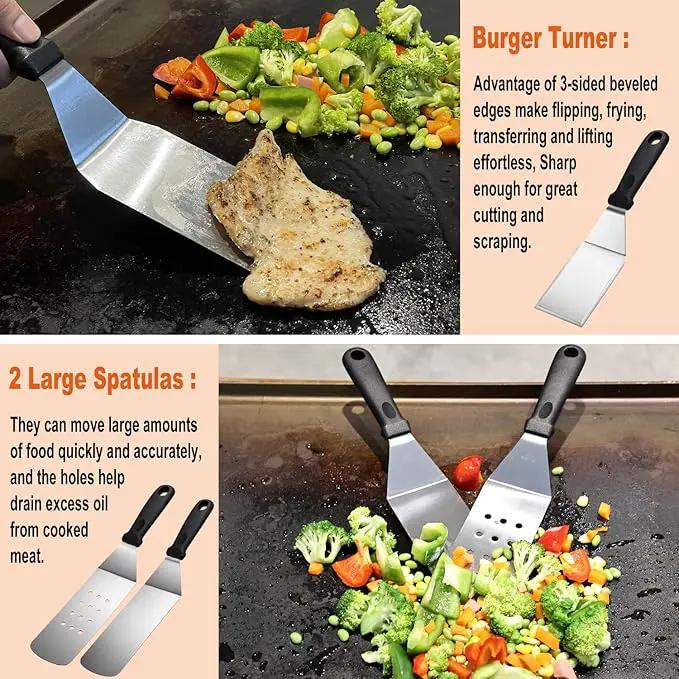 38PCS Griddle Accessories Kit, Professional Grill Tools Set for Outdoor Barbecue, Stainless Steel Griddle Spatula Set with Tongs, Smash Burger Press, Carry Bag, Perfect Grilling Gifts by GreenHaven Gardens