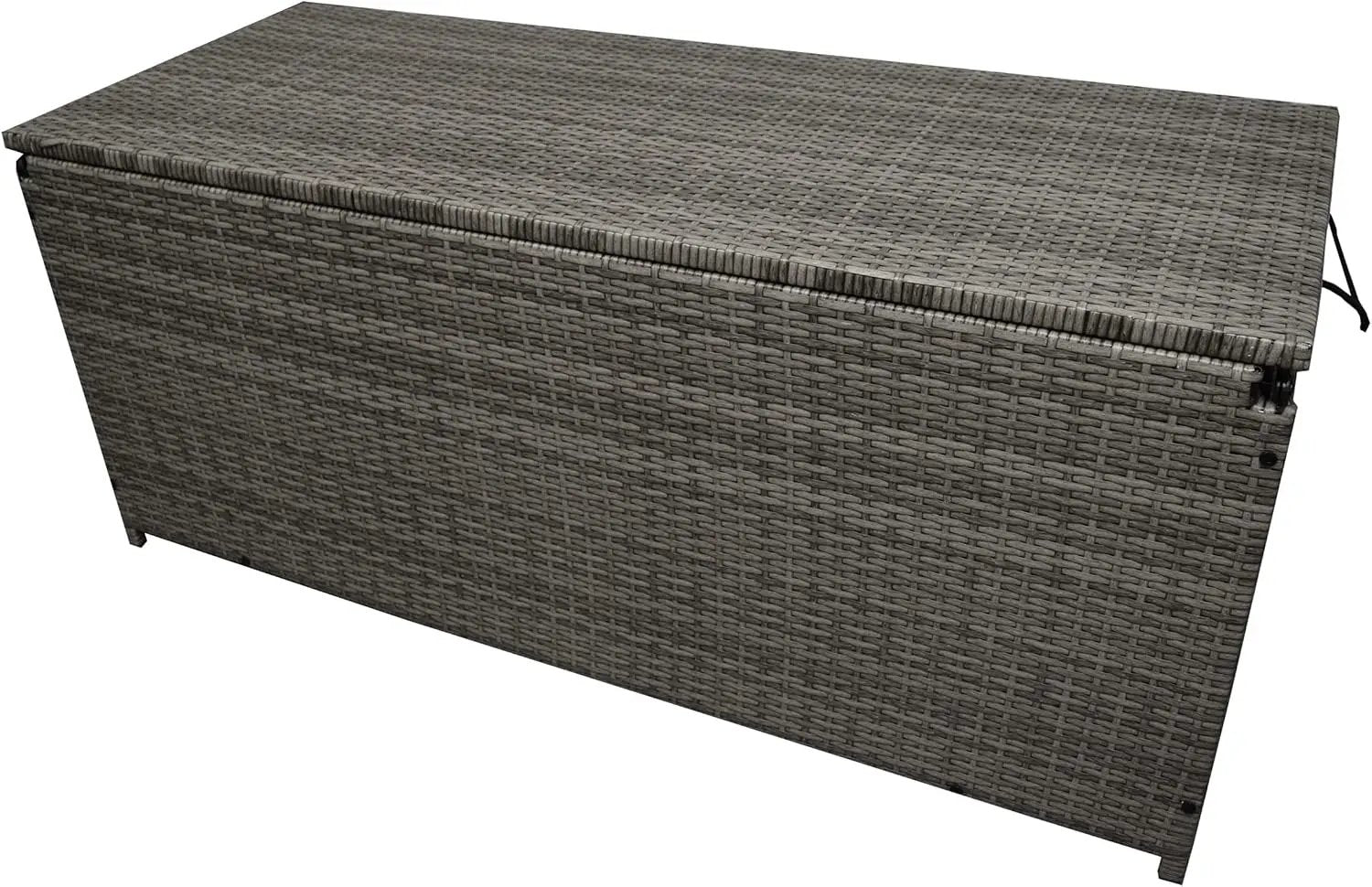 Oakland Living Grey Indoor and Outdoor Balcony Patio Deck Porch Pool 113 Gallon Wicker Storage Box Trunk Bin with Metal Frame by GreenHaven Gardens