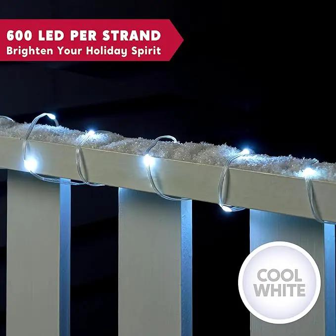 Joiedomi 600 LED Christmas Lights Outdoor,197 FT Cool White Christmas Tree Lights with 8 Modes Timer, PVC Clear Wire String Lights with Reel for Indoor Outdoor Holiday Xmas Eve Night Decorations by GreenHaven Gardens