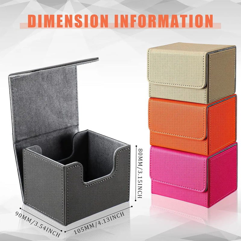 Yookeer 4 Pieces Leather Deck Card Boxes Cards Deck Game Box for Collectible Playing Card Box Compatible with MTG Commander(Pink, Orange, Sand, Gray,Horizontal) by GreenHaven Gardens