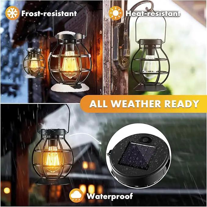 2 Pack Solar Lanterns Outdoor Hanging Lantern Lights, Metal Decor Lantern, Waterproof LED Decorative Garden Light - Garden Decoration for Patio, Yard, Pathway, Landscape by GreenHaven Gardens