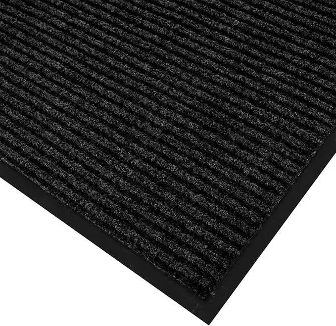 fani Heavy Duty Large Outdoor Indoor Entrance Black Doormat Waterproof Low Profile Entrance Rug Front Door Mat Patio Anti-Skid Rubber Back, 23x35 inch (Black) by GreenHaven Gardens