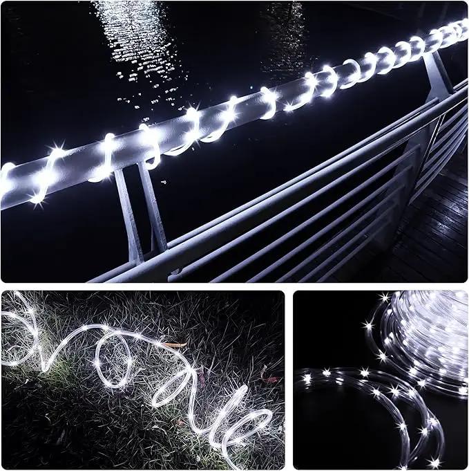 LED Rope Lights for Outside 20Ft Waterproof Led Rope Lighting 86 LEDs 110V 8 Modes Remote Control Timer Led Strip Light for Indoor Outdoor Party Holiday Garden Decoration (White) by GreenHaven Gardens