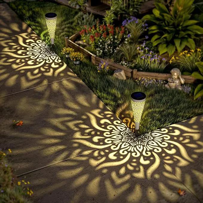 6 Pack Solar Lights Outdoor Garden Decorative Solar Garden Lights with Warm Light Waterproof Solar Pathway Landscape Light for Path Patio Backyard Walkway Yard Decor (White, 6Pcs) by GreenHaven Gardens