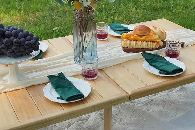 Double Height Picnic Table 30×30 Folded 60×30 Unfolded 200 lbs Load-Bearing Bohemian Style by GreenHaven Gardens
