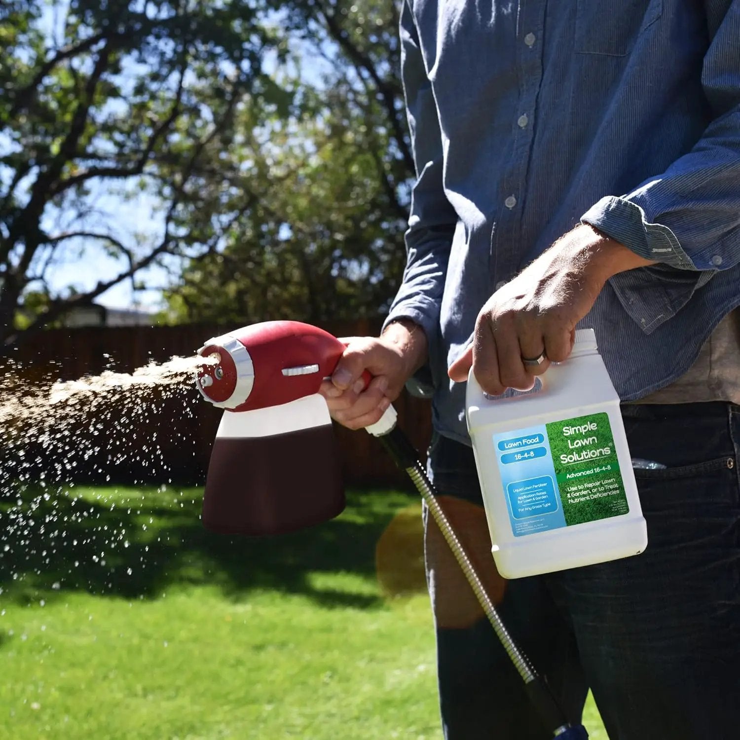 Advanced 16-4-8 Lawn Fertilizer - Liquid Lawn Food Spring & Summer Concentrated Spray - Any Grass Type- Fish and Seaweed Kelp- Balanced NPK - Simple Lawn Solutions (1 Quart) by GreenHaven Gardens