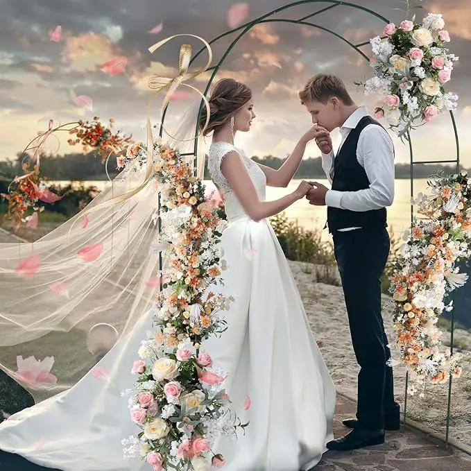 Tytroy Reconfigurable & Easy-to-Assemble Metal Outdoor & Indoor 7'6" Garden or Wedding Arch Arbor for Wedding Bridal Party Elegant Decorations & Garden Climbing Plants Vines (Green 1PC) by GreenHaven Gardens