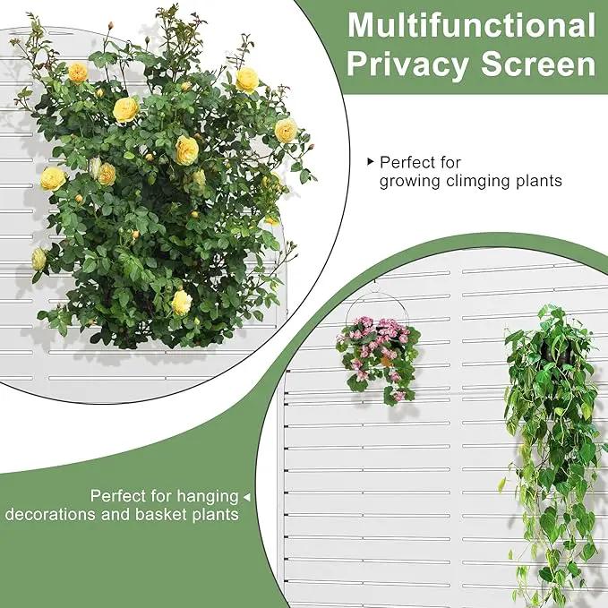 Casaphoria Metal Raised Garden Bed with Trellis and Wheels, 72"x47"x16" Arched Planter Box for Climbing Plants, Vegetables & Vines, Features Drainage Holes and Privacy Screen (White-Louvered) by GreenHaven Gardens