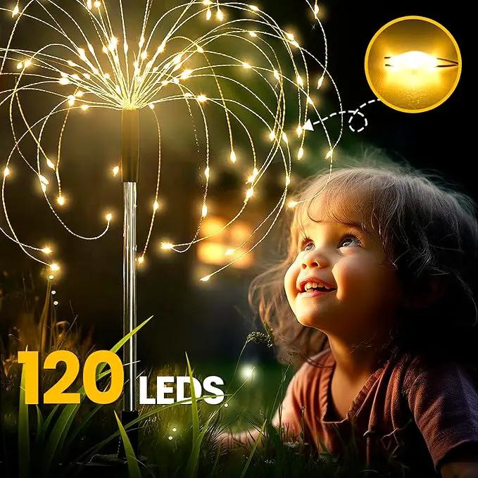 GIGALUMI Garden Outdoor Decor Lights 120LED 4Pack, Solar Garden Lights for Yard Outside Fairy Decorative,Solar Powered for Yard Pathway Flowerbed Planter Balcony Patio Decor（Warm White） by GreenHaven Gardens