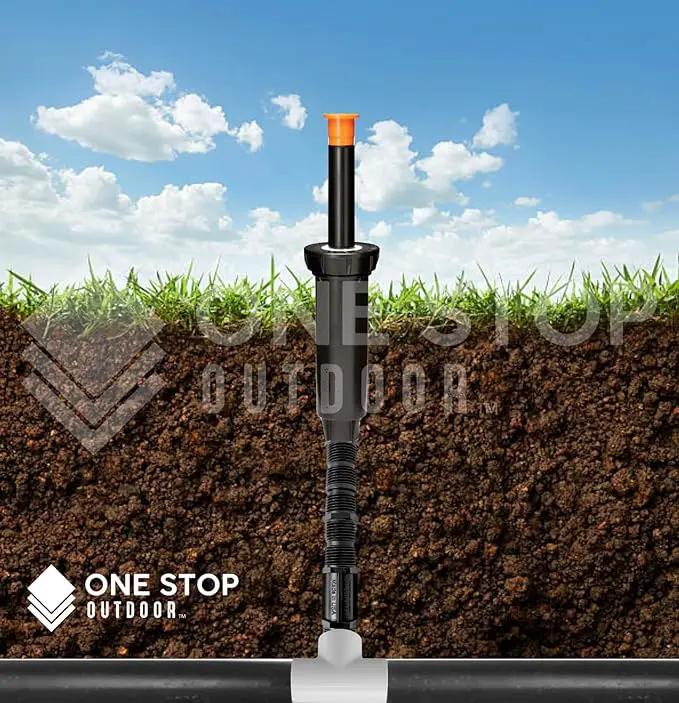 USA Made - Premium 1/2 Inch x 6 Inch MIPT Poly Cut-Off Sprinkler Height Extender Riser Nipple Adjustable Length (Fits Most Brands Orbit, Rain Bird, Hunter, Irritrol & More) (5) by GreenHaven Gardens