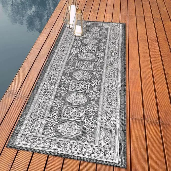 Keen Home Design Terrace Outdoor Runner Rug - 2x8 Washable Indoor/Outdoor Rug for Patio, Kitchen, Balcony, Beach, Garden, Deck and Porch, Size: 2'2"x7'7" by GreenHaven Gardens