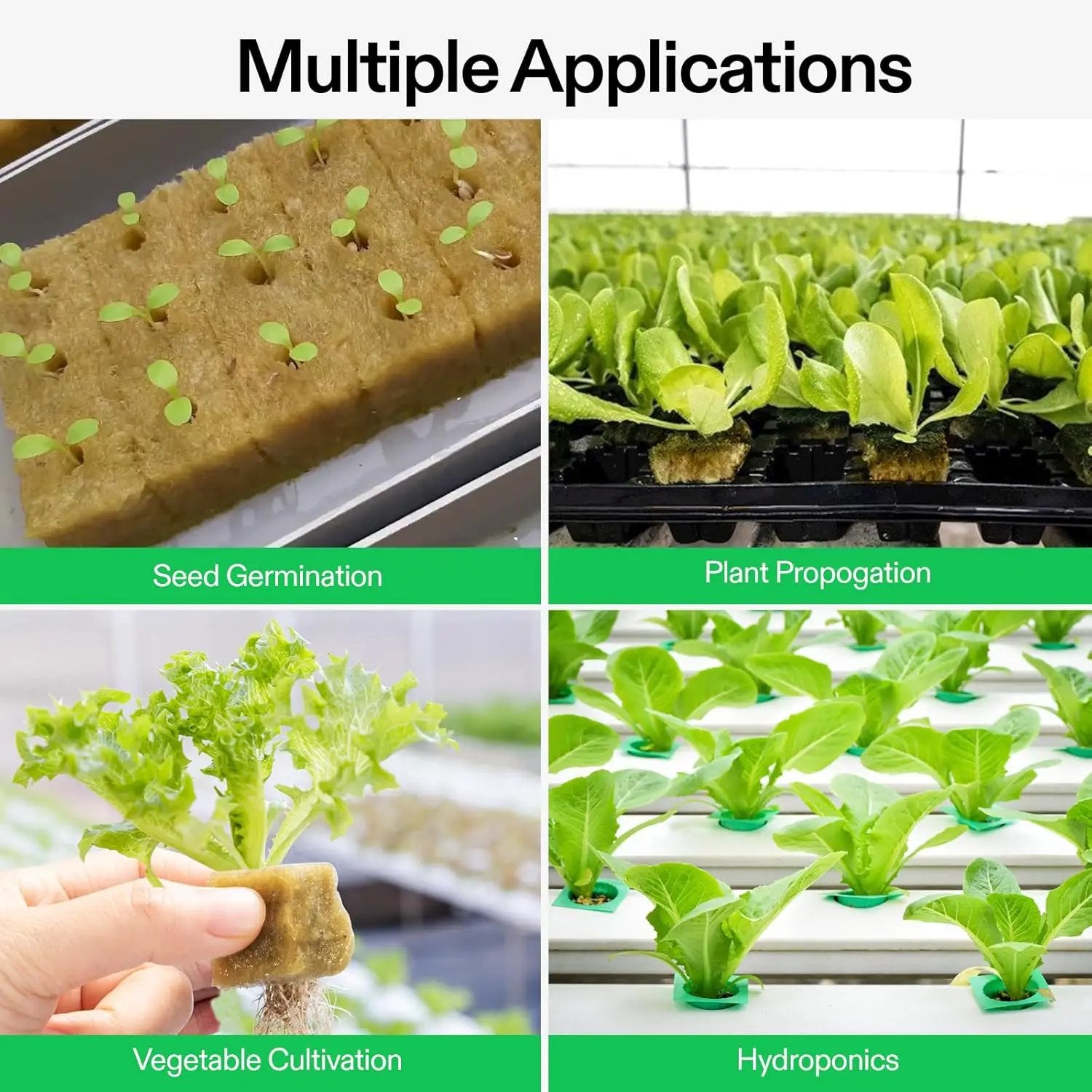 VIVOSUN 1.6 Inch Rockwool Cubes, Grow Cubes for Hydroponics, Cuttings, Cloning, Plant Propagation, Seed Startling, 8 Sheets 224 Plugs by GreenHaven Gardens