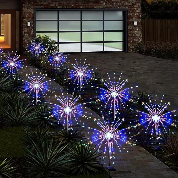 Solar Garden Firework Lights Outdoor Waterproof 6 Pack, 120 LED Sparklers, Colorful, for Patio, Backyard, Sidewalk, Christmas, Parties by GreenHaven Gardens