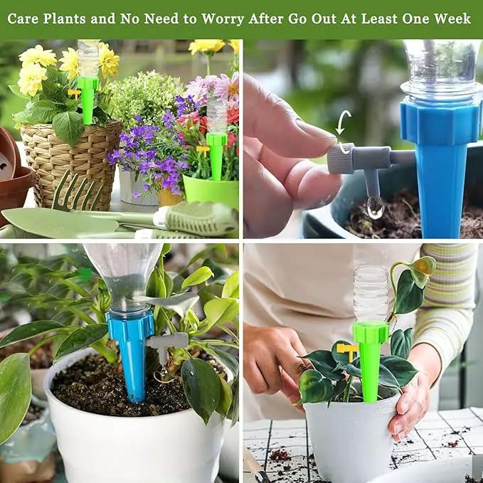 24PCS Self Watering Spikes for Plants, Self Watering Planter Insert with Adjustable Drip Valve, Auto Vacation Plant Watering Devices Plants Water System by GreenHaven Gardens