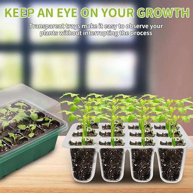 NAMOTEK Plant Heat Mat with 5 Set Seed Starter Tray & Humidity Domes, 60 Cell Trays Germination Station Cloning Kit by GreenHaven Gardens