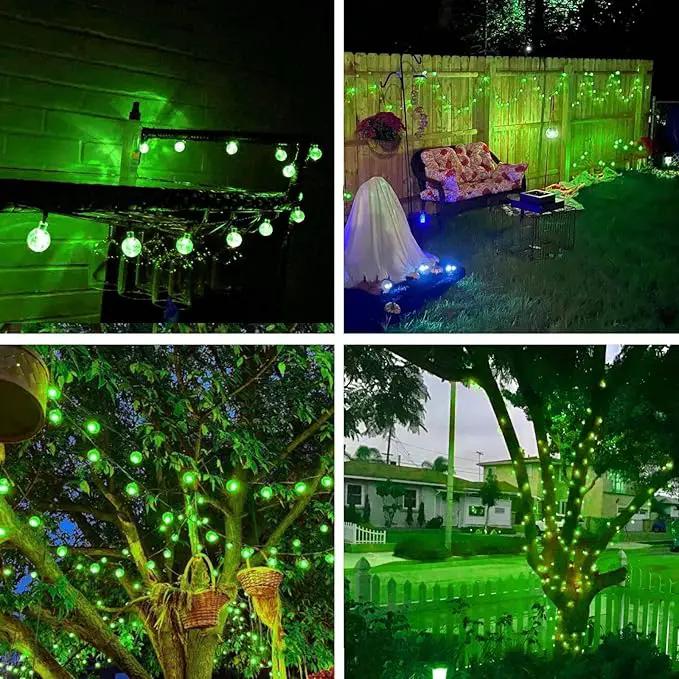 2-Pack 100 LED 64FT Solar String Lights Outdoor, Waterproof Solar Lights Outdoor with 8 Lighting Modes, Crystal Globe Light for St Patrick Tree Garden Patio Party Porch Wedding Decorations(Green) by GreenHaven Gardens