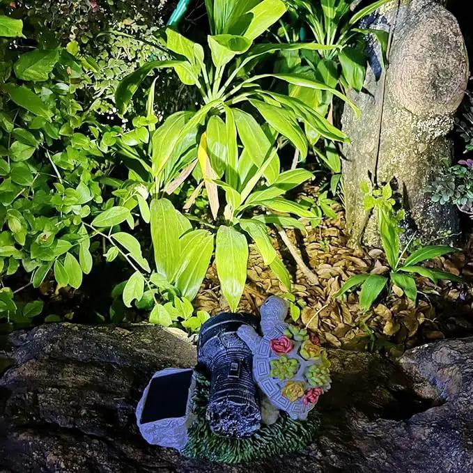 Garden Statue Turtle with Solar Spot Lights Outdoor Waterproof, Solar Figurines Turtle Light for Outside Pathway, Patio, Yard, Lawn, Porch, Home Decoration, Unique Gift. by GreenHaven Gardens
