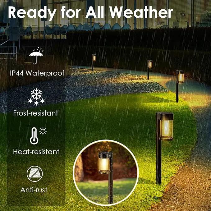 Solar Pathway Lights Outdoor, 10 Pack Metal & Glass Solar Lights Outdoor Waterproof Landscape Path Lights Solar Lights for Outside Yard Lawn Walkway Driveway Garden Decor by GreenHaven Gardens