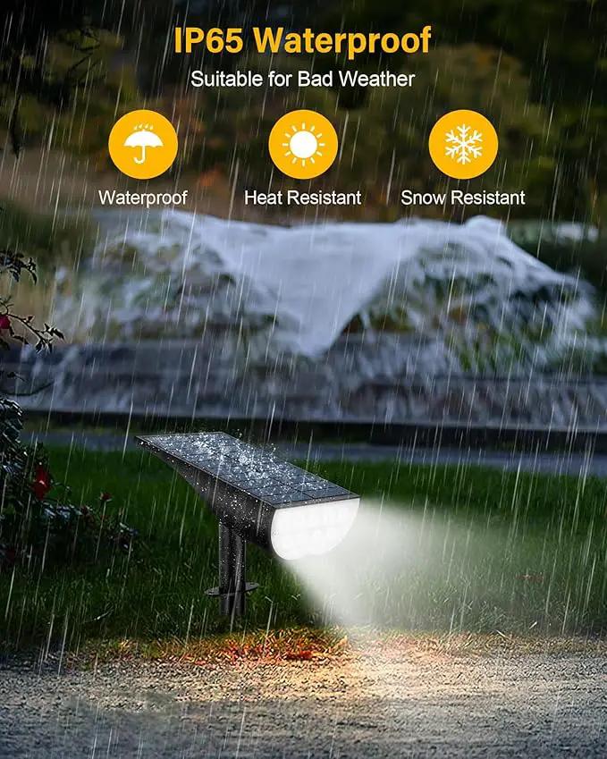BAXIA TECHNOLOGY Solar Spot Lights Outdoor Waterproof, 3 Lighting Modes Solar Landscape Lights, Dusk to Dawn Spot Light for Yard Garden Pathway Driveway, Warm White, 6 Pack by GreenHaven Gardens