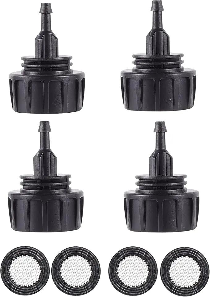 Inner 3/4 inch to Single 1/4 Pipe Joint with Four Black Strainer 6-Point Washers，Garden Irrigation System Used in Gardens,Lawns by GreenHaven Gardens