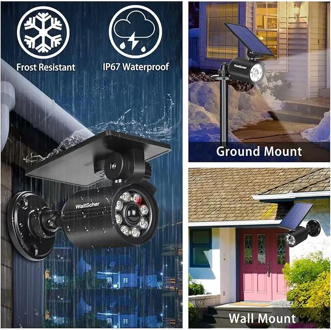 Solar Motion Lights Outdoor IP67 Waterproof Security Flood Lights 1800LM 3600mAh for Garage, Driveway, Path, Patio, Front Door, Landscape 4 Pack by GreenHaven Gardens