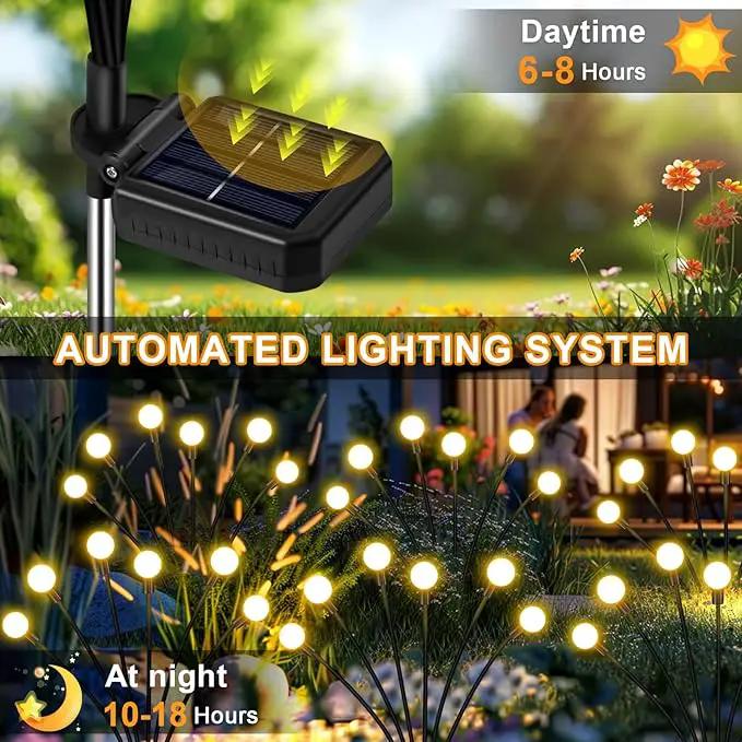 Solar Garden Lights Outdoor, 6 Pack 48LED Waterproof Solar Powered Lights for Yard Pathway Patio, Swaying Lawn Decor as Gardening Gifts for Women Holiday by GreenHaven Gardens