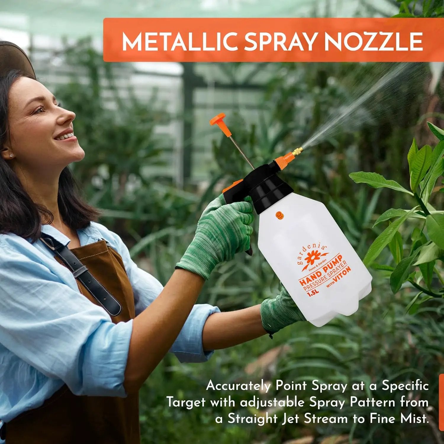 Handheld Pumping Sprayer Viton Seals Sprayers in Lawn and Garden, Spray Bottles for Cleaning Chemical Sprayer Continuous Spray Bottle for Plants 2 Pack 1.5L (0.4 Gal/51oz) by GreenHaven Gardens