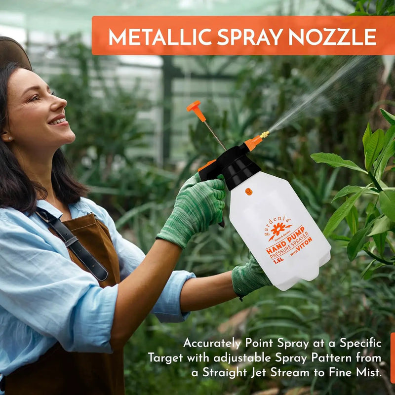 Handheld Pumping Sprayer Viton Seals Sprayers in Lawn and Garden, Spray Bottles for Cleaning Chemical Sprayer Continuous Spray Bottle for Plants 1.5L (0.4 Gal/51oz) by GreenHaven Gardens