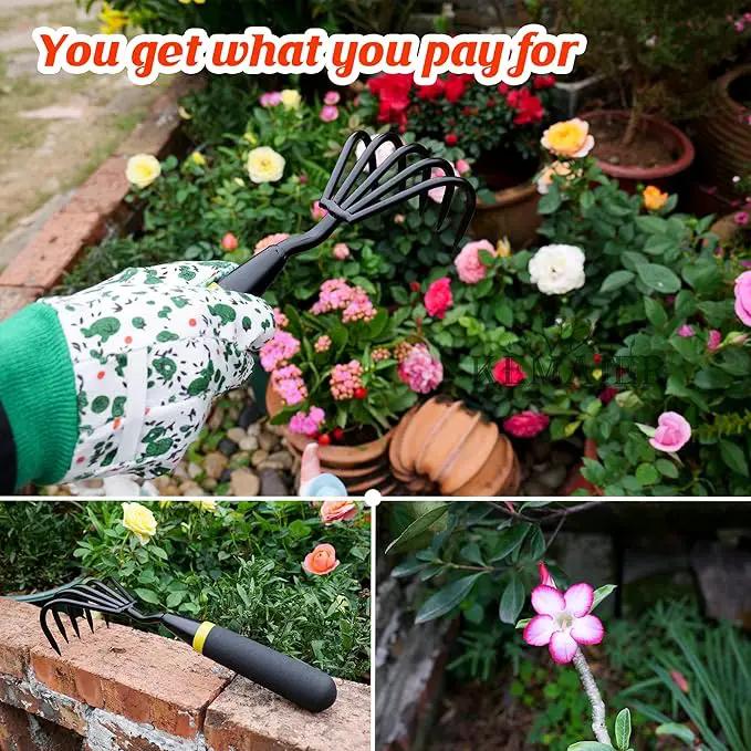Garden Tool Set - Featuring a Heavy-Duty Stainless Steel Hand Cultivator, Transplant Shovel, Trowel, Crack Weeder, and Dandelion Weeder - The Ultimate, Unbreakable Gardening Gift by GreenHaven Gardens