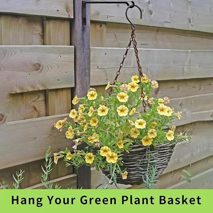 Bird Feeder Hanger,Hummingbird Feeder Hanger,Bird Feeder Hangers for Outside,Plant Hangers Indoor Wall Mount,Hanging Basket Hooks,Plant Hooks & Hangers,45°~180° Rotatable,16 Inch 4 Pack by GreenHaven Gardens