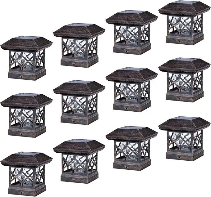 TWINSLUXES Solar Cap Lights Outdoor - Waterproof LED Fence Solar Lights for 3.5x3.5/4x4/5x5 Wood Posts in Patio, Deck or Garden Decoration by GreenHaven Gardens