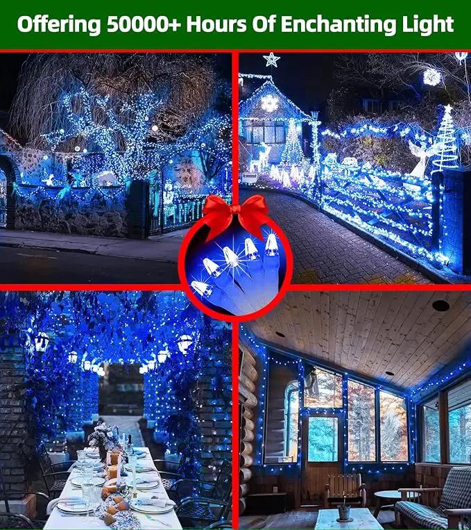 1500 LED Super Long Christmas String Lights, 492FT, Blue, Indoor/Outdoor, LED, Waterproof, Christmas, Holidays by GreenHaven Gardens