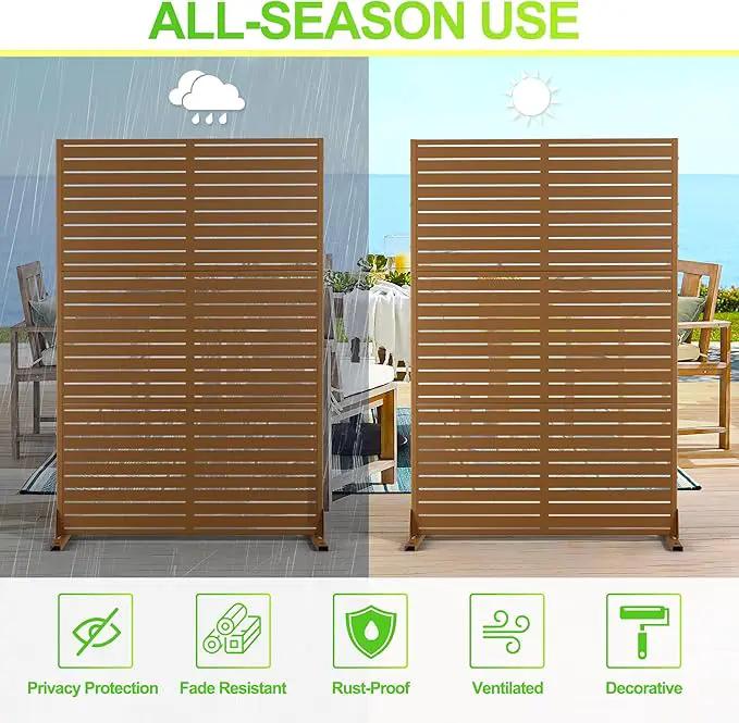 Outdoor Privacy Screen,72" H×47" W Metal Privacy Screen, Freestanding Privacy Fence Panels for Patio by GreenHaven Gardens