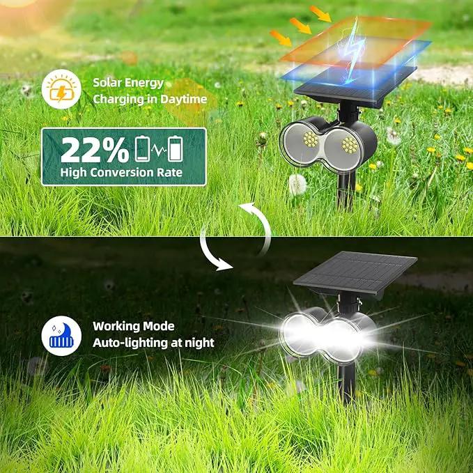 Barrina Solar Spotlights Outdoor Waterproof, 360° Horizontal Adjustable Outdoor Solar Spot Lights, 6500k 3 Modes, 24 LEDs Solar Powered Landscape Lighting for Garden Yard Pathway, Auto On/Off, 6 Pack by GreenHaven Gardens