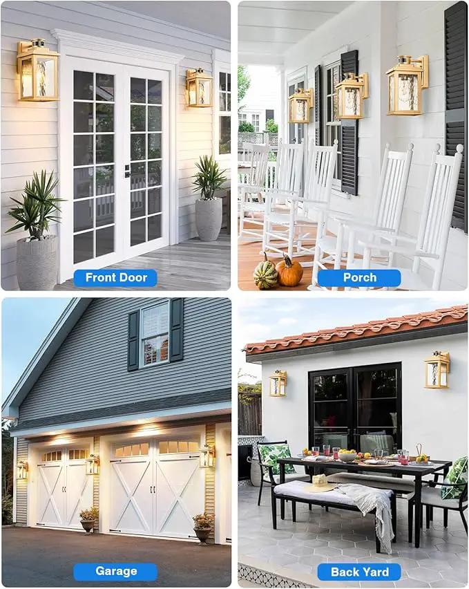 VIANIS Motion Sensor Porch Lights, Outdoor Light Fixtures Wall Mount Dusk to Dawn, Gold Waterproof Exterior Lights for House, Outdoor Wall Lights for House, Doorway, Patio, Anti-Rust by GreenHaven Gardens