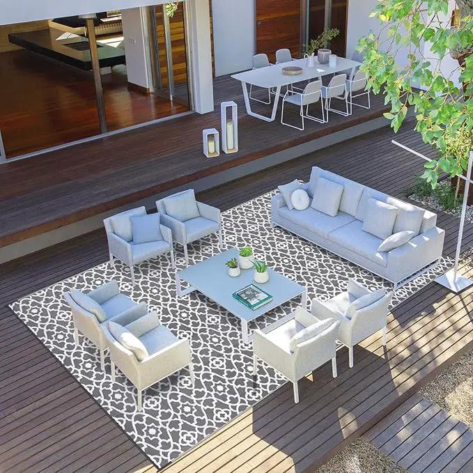 HEBE Outdoor Rug Waterproof 9x18, Plastic Straw Rug Camping Rug, Reversible Outdoor Patio Rugs RV Mat Clearance, Indoor Outside Floor Carpet for Porch,Deck,Camper,Balcony,Backyard by GreenHaven Gardens